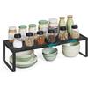SONGMICS Scaffale Portaspezie, Estensibile, Organizzatore da Cucina, Scaffale da Cucina Piccolo, Organizzatore per Armadio, Metallo, Scarpiera, Nero Opaco KCS007B01