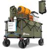 Sekey XXL Plus Carrello Spiaggia con Freni 200L 150KG, Carrello Pieghevole Ruote Grandi Extra Tutti i Terreni, Brevettato Pieghevole da QUATTRO Direzioni SE4011, Verde Oliva