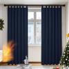Deconovo Tende Oscuranti Termiche Isolanti 140x245 CM 2 Pezzi, Tende Moderne per Soggiorno Interni, con Passanti, Blu Navy