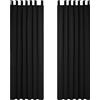 Deconovo Tende Oscuranti Termiche Isolanti 140x175 CM 2 Pezzi, Tende Moderne per Soggiorno Interni, con Passanti, Nero