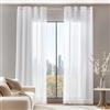 Deconovo Tende per Interni Trasparenti e Decorative con Nastro Arricciato - Set di 2 Tende Voile Leggero e Moderno per Camera da Letto, Soggiorno, Finestre, 140x175 cm, Bianco