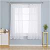 Deconovo Tende Trasparenti in Voile per Finestre Moderne in Piega a Matita 132x160cm Bianco 2 Pannelli
