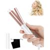 UKLISS Mini Ferro Arricciacapelli Per Capelli Corti, Mini Arricciacapelli Da Viaggio Per Capelli Corti E Medi, 3 Temperature 160-200°C, Doppio Voltaggio (Oro Bianco)