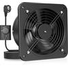 HG Power Ventola Aspirazione 200mm - Ventola Bagno Silenziosa con Valvola di non ritorno, Regolatore di velocità, Spina, Aspiratore Industriale per Cucina Garage Seminterrato, A-Nero