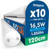 Eurocali 10 Tubi LED 16,5W 120cm T8 G13 SMD con Starter 1850 Lumen Garanzia 3 Anni - Luce Fredda 6500K - Alta Luminosità 112 lm/W - Materiale Nano Plastic Sostituzione Neon per Soffitto Garage Negozio