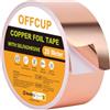 OFFCUP Nastro di Rame, 50mm*20m: Nastro Adesivo in Rame, Repellente per Lumache, Multi Superficie, 1 Unità