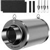 HG Power Filtro a Carbone Attivo 100mm, Lunghezza 250mm - Carbone Attivo Vergine Australiano 38mm, Controllo degli odori per Grow Box, idroponica & Ventilatore da Condotto, con 2 Pre-filtri