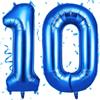 OFFCUP Helium Balloons, 40 Inches Number Balloons 10, Foil Birthday Balloon for Birthday Wedding Party Decorations Celebration Supplies (Blue)
