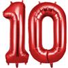 OFFCUP Palloncini Compleanno Rossi 101 CM, Palloncino Numero 10, Foil Palloncini Numeri, Decorazioni Festa Compleanno, Gonfiabili Pallone per Anniversario