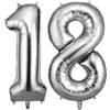 OFFCUP Palloncini Compleanno Argento 101 CM, Palloncino Numero "18", Foil Palloncini Numeri, Giganti Numeri, Decorazioni Festa Compleanno, Gonfiabili Pallone per Anniversario