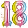 OFFCUP Palloncini Compleanno Colore Sfumato 101 CM, Palloncino Numero 18, Foil Palloncini Numeri, Decorazioni Festa Compleanno, Gonfiabili Pallone per Anniversario