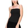 Bodywear Ltd - Canotta senza spalline da donna, senza maniche, senza maniche, con increspature, taglia 45-44, Nero , XXL