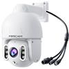 FOSCAM Telecamera di sicurezza esterna POE 4K/8MP, telecamera di sorveglianza di sicurezza domestica con tracciamento automatico, zoom ottico 4X, rilevamento umano/veicolo AI, visione notturna a