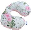 Medi Partners Cuscini da Viaggio Bambini Cuscino per Collo Seggiolino Auto - 100% Cotone Minky Bambino Poggiatesta Cervicale Testa Neonato Aereo Pillow (Fiori con Minky rosa chiaro)
