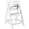 roba Seggiolone Sit Up Click Evolutivo - con Sistema di Cinture - con Poggiapiedi - Reclinabile - con Chiusura a Scatto - Legno Bianco