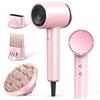 AROEVE Asciugacapelli Phon Capelli con Diffusore, Phon Ionico 1600W ad Alta Velocità, 110.000 giri/min, 2 Velocità, 4 Temperature, Phon da Viaggio Leggero Silenzioso per Donna, Rosa