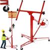 tectake® Alzalastre per Cartongesso, Alzapannelli Cartongesso con Supporto, Dispositivo di Sollevamento, Strumento di Sollevamento Regolabile, Porta Lastre, Richiudibile e Salvaspazio - Rosso