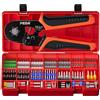 PEBA Set Pinza Crimpatrice Esagonale 0,08-10mm² Autoregolante, Kit Professionale 21 Misure Tubetti Terminali in Rame Viola (>99,5%) Stagnato, Puntalini DIN 46228 per Capicorda, Connettori Cavi