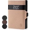 slimpuro ZNAP Portafoglio Porta Carte di Credito - Protezione RFID - Crema bottalato - Fino a 8 carte - Portafoglio Uomo Slim, Portacarte Uomo, Portacarte di Credito da Uomo - Clip