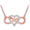 Caimeytie Argento Infinito Simbolo e Cuore Intrecciati Pendenti in Oro Rosa Placcato Collana per Donne e Ragazze