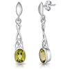 DTPsilver DTP Silver - Orecchini Peridoto - Orecchini Pendenti in Argento 925 - Orecchini Donna con Nodo Celtico della Trinità