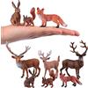 JOKFEICE Statuette di animali del bosco, 6 pezzi, realistiche, in plastica, animali della foresta, cervi, scoiattoli, per bambini, idea regalo educativa per la prima volta