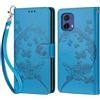 KENHONER Compatibile Cover con Motorola Moto G85 5G,Cover per Motorola G85 5G, Premium Pelle PU Portafoglio Flip Libro Custodia Cover per Moto G85 [Protezione Completa] - Blu