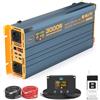 HLCJC Trasformatore di tensione 3000 W24 V, inverter sinusoidale puro da 24 V a 230 V, con presa 2 EU, 1 USB C, 3 ricarica rapida, display LCD per camper camion e auto