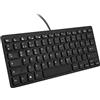M MC Saite MCSaite Wired Mini tastiera nera - resistente agli spruzzi, mini tastiera senza blocco numerico, design ergonomico compatto per PC desktop Windows, laptop (QWERTZ tedesco)