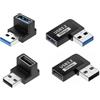 JZK 4 pezzi 10 Gbps Adattatore USB ad angolo retto ad alta velocità, adattatore USB A 3.2 maschio-femmina a 90 gradi, connettore estensione USB per telefoni, laptop, power bank