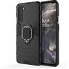 MaiJin Compatibile con OnePlus Nord, OnePlus Z Cover, Custodia Armor Anello Cavalletto (Funziona con il Supporto Magnetico per Auto) Case Paraurti (Nero)