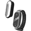 kwmobile Set da 2 Protezione Bordo Orologio Compatibile con Xiaomi Mi Band 10 / Smart Band 10 Smartwatch - Rivestimento Glitterato trasparente/nero