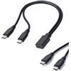 Bamyli Bamily - Splitter USB C/USBC, tipo C femmina a 2 doppio USB C maschio, cavo a Y per ricarica rapida 15 W 3 A, compatibile con iPhone 15, Samsung Galaxy, iPad Pro, Huawei, per ricarica