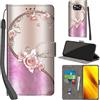 PHINIENLAND Cover per Xiaomi Poco X3 NFC/Poco X3 / Poco X3 Pro Case PU Pelle Custodia [Kickstand] [Chiusura magnetica] [Slot per Schede], Portafoglio Flip Custodia per Xiaomi Poco X3,Rosa