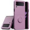 Keyihan Cover Compatibile con Samsung Galaxy Z Flip 3 con Supporto Anello a 360°Lanyard Cinturino da Polso Silicone liquido morbido Custodia Antiurto AntiGraffio Flessibile Slim (Sakura Purple)