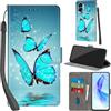 PHINIENLAND Cover per Honor 90 Lite / X50i 5G Case PU Pelle Custodia [Kickstand] [Chiusura magnetica] [Slot per Schede], Portafoglio Flip Custodia per Honor 90 Lite,Farfalla verde