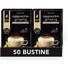 King Cup - 5 Confezioni da 10 Bustine Solubili di Cappuccino al Ginseng con Zucchero di Canna, 50 Stick da 10 Gr di Cappuccino Ginseng da Aggiungere a 60 Ml di Acqua Calda, Senza Glutine e Lattosio