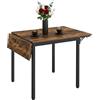 Relaxdays Tavolo da Pranzo Pieghevole, salvaspazio, MDF e Ferro, 2-4 Persone, 76x120x78 cm, Marrone/Nero