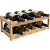 Relaxdays Portabottiglie in bambù, 8 Bottiglie, 16,5x45x23,5 cm, Naturale, per Vino Rosso e Bianco