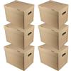 IDEA HOME STOREA IDEA Set 6 Scatole Archivio A4 con Coperchio, Scatole Porta Documenti in Cartone Resistenti e Impilabili, Organizer per Ufficio Casa e Trasloco