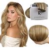 RUNATURE Extension Tessitura Capelli Veri 30cm #10P16 70g | Tessitura Capelli Veri Biondo Scuro Evidenziato Biondo Dorato