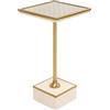 Kare Design Tavolino da caffè Grazia 25x25cm Grazia, beige, 25x25, quadrato, piano appoggio, per vasi di fiori, stile glam, soggiorno, corridoio, stanza da letto