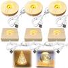 GAOUTO 6 lampadine a LED in legno, 3 rotonde + 3 rettangolari, illuminazione in legno regolabile, base luminosa a LED, 3 colori, supporto USB per sfere di cristallo, vetro, gioielli, acrilico e resina