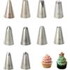 OYUUJII Sac a Poche in Acciaio Inox,10 Pezzi Professionali Beccucci Grandi per Decorazione Torte,Cupcake,Biscotti,Pasticceria,Pasta di Zucchero e Zeppole