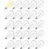 Hcnew 25 lampadine di ricambio solari a LED E12 ST38, 2700K bianco caldo, 1W pari a 5W, CC 24V lampadine a globo infrangibili e impermeabili per luci fatate, feste, patio, giardino, matrimoni