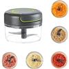 Alleshelfer Tritatutto Manuale a Corda, 500ML Trita Verdure Manuale Multifunzionale per Neonati, Tritaverdure Manuales, Tritatutto Manual a Corda, per Tagliare Cipolla, Insalata, Noci, Pesto (grigio-160 ML)