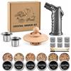 Jettory Kit Affumicatore Cocktail Whisky con Torcia Senza Gas Migliorata e 6 Pietre | Idea regalo uomo con torcia migliorata, 6 pietre granito, 6 trucioli naturali per whisky, bourbon, aperitivo e bar a casa