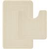 Lifestyle comfort ltd LSC - Tappetino da bagno antiscivolo, 2 pezzi, soffice, con 1 tappetino da bagno (50 x 80 cm) e 1 tappetino WC (50 x 50 cm), colore: Crema
