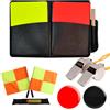 NAMIS Kit per Arbitro da Calcio con Metallo Fischietto Arbitro, Cartellino Giallo e Rosso Arbitro, Taccuino, Bandierina Arbitro, Moneta di Flip per Calcio, Pallacanestro, Sport