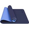 TOPLUS - Tappetino da ginnastica o da yoga, imbottito e antiscivolo, adatto per fitness, pilates e ginnastica, con tracolla, 183 x 61 x 0,6 cm, Blu